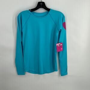 Running Skirts Women's Long Sleeve Turquoise Pullover NWT Active Wear Top Size M